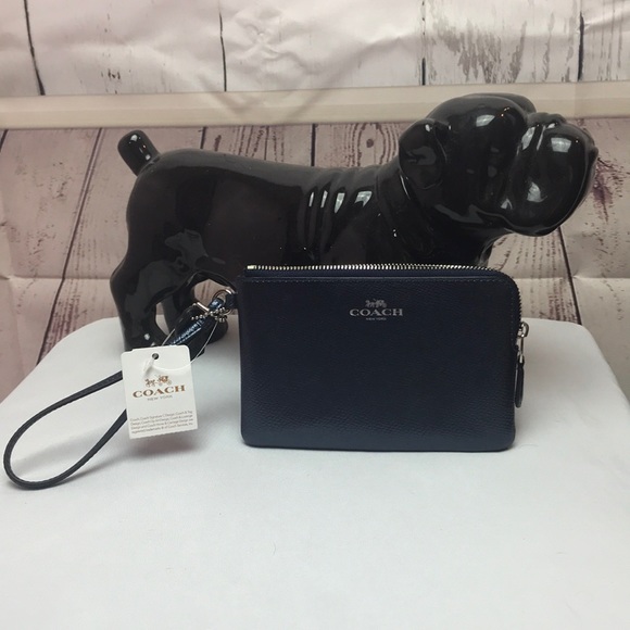 Coach Handbags - Coach Women's Wristlet Purse Leather Zipper Blue
